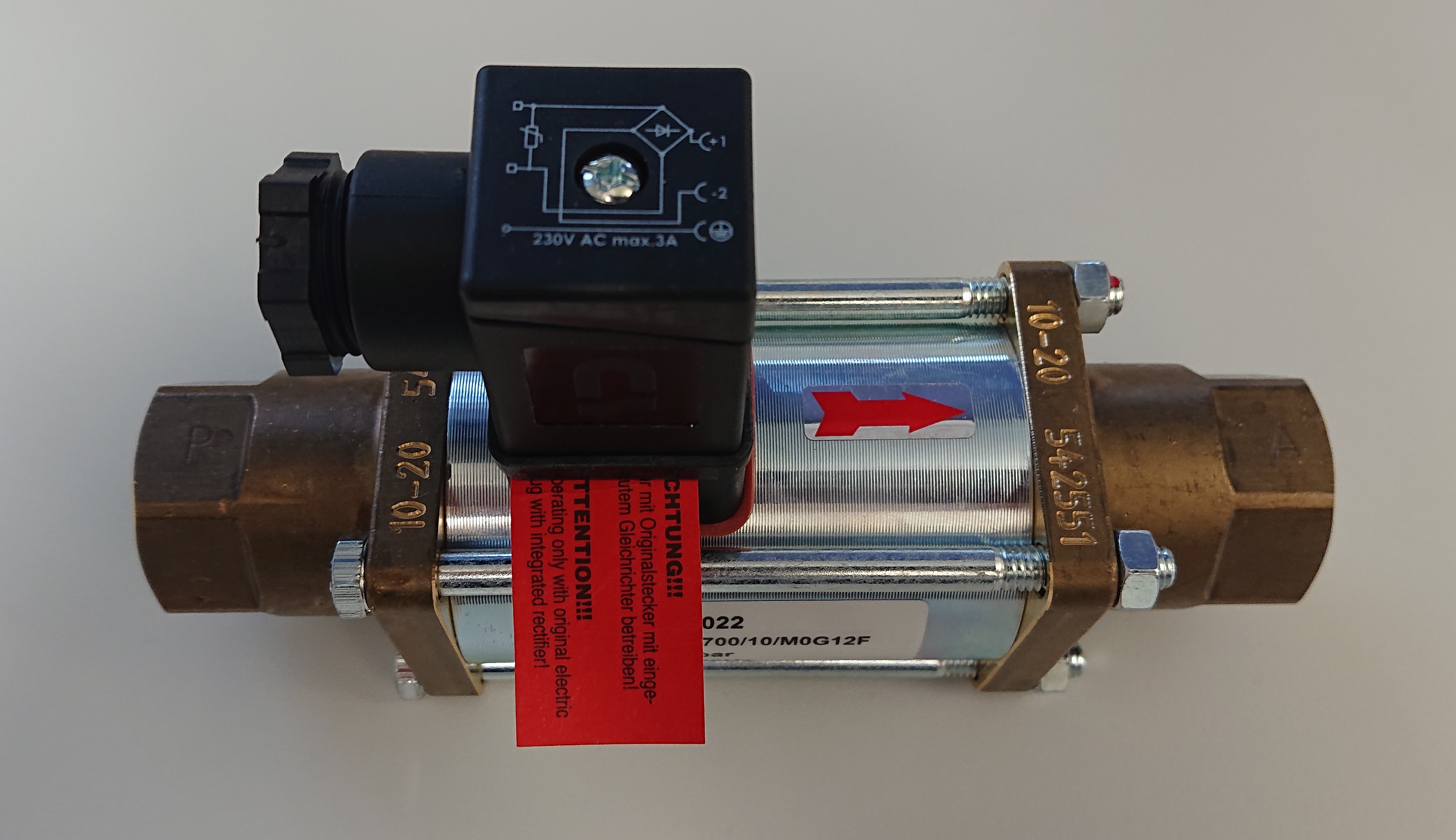 High-pressure valve 230V DN10 1/2"fm f/flushing